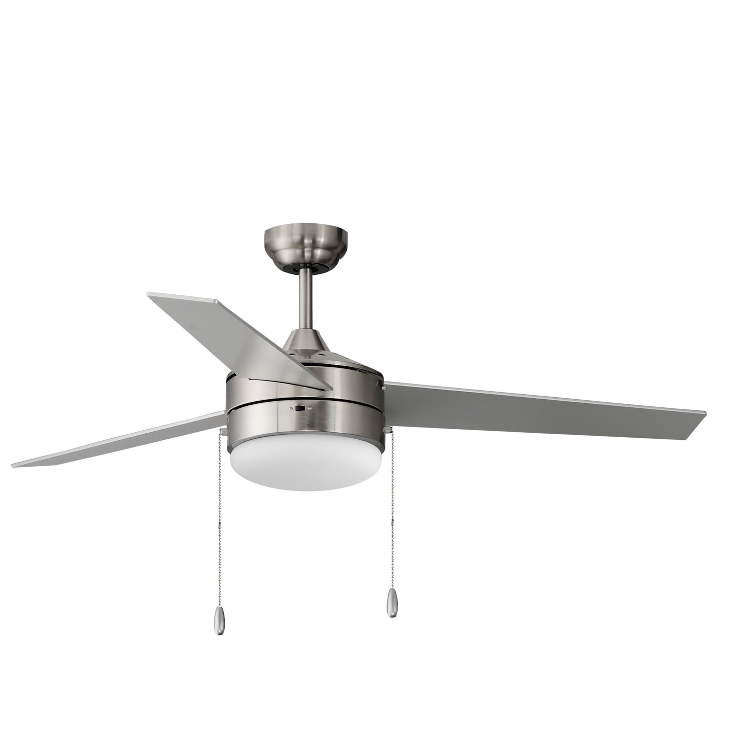Trio 52" 3-Blade Fan w Pull Chain Satin Nickel/Black by Maxim Lighting