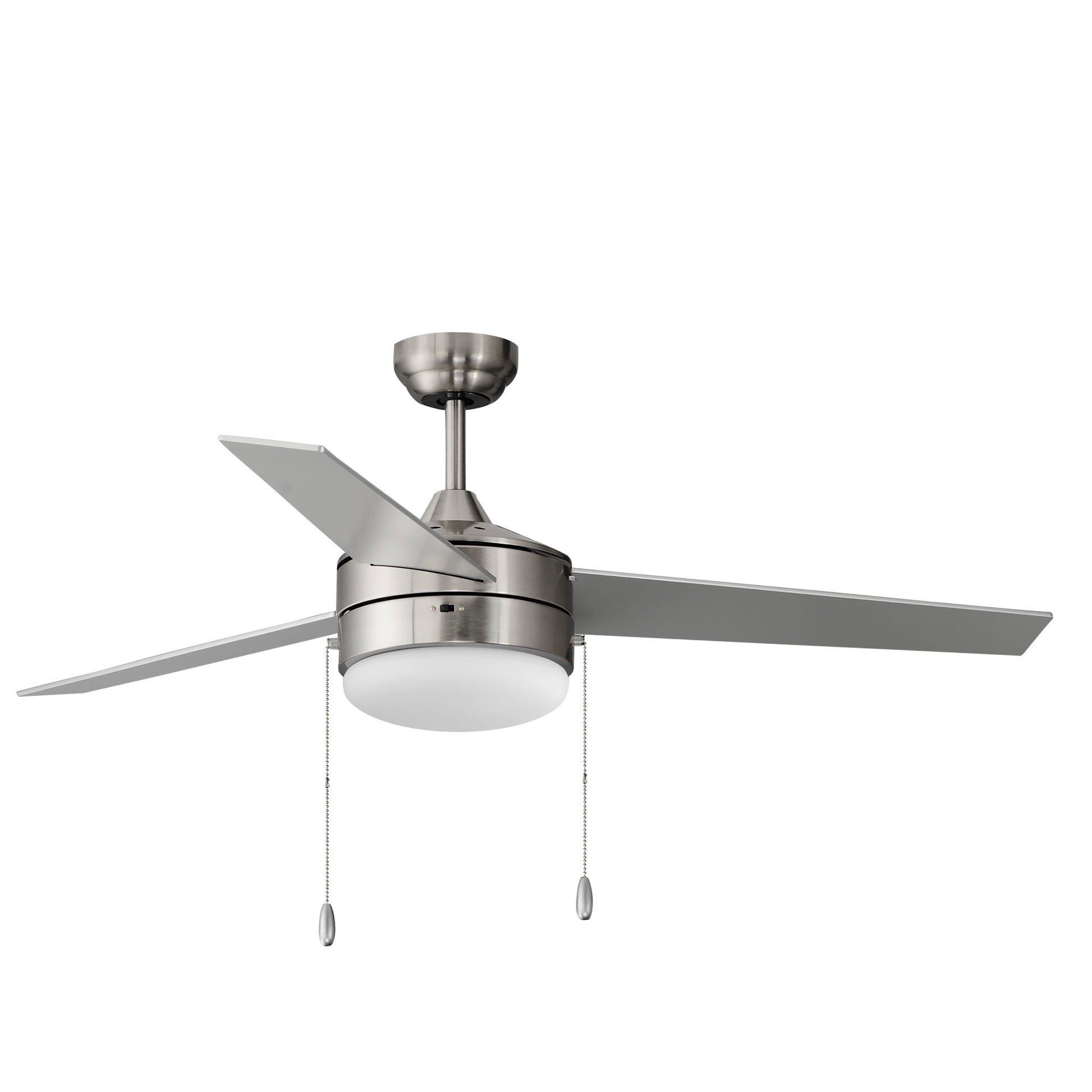 Trio 52" 3-Blade Fan w Pull Chain Satin Nickel/Black by Maxim Lighting