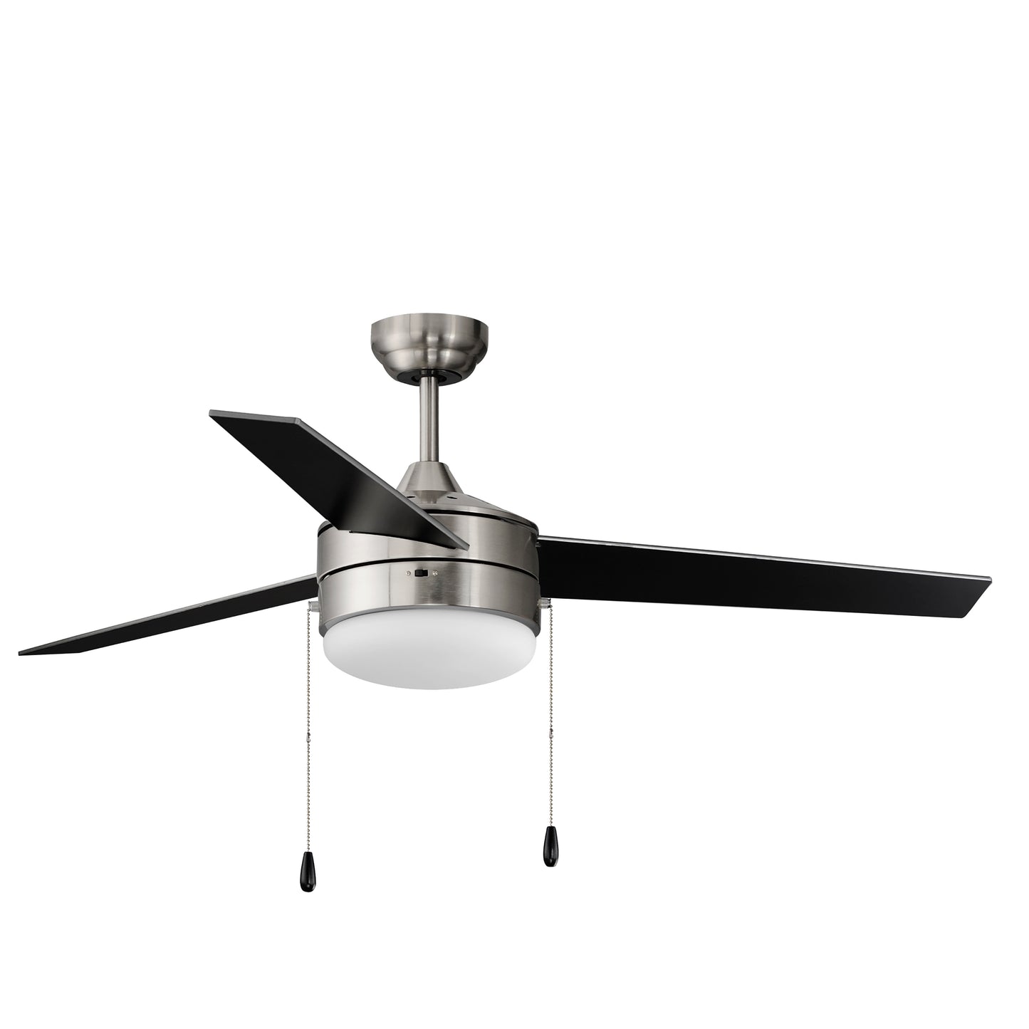 Trio 52" 3-Blade Fan w Pull Chain Satin Nickel/Black by Maxim Lighting