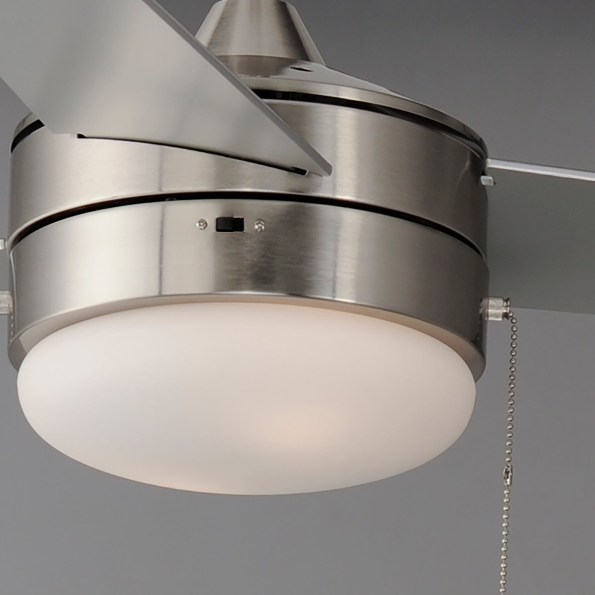 Trio 52" 3-Blade Fan w Pull Chain Satin Nickel/Black by Maxim Lighting