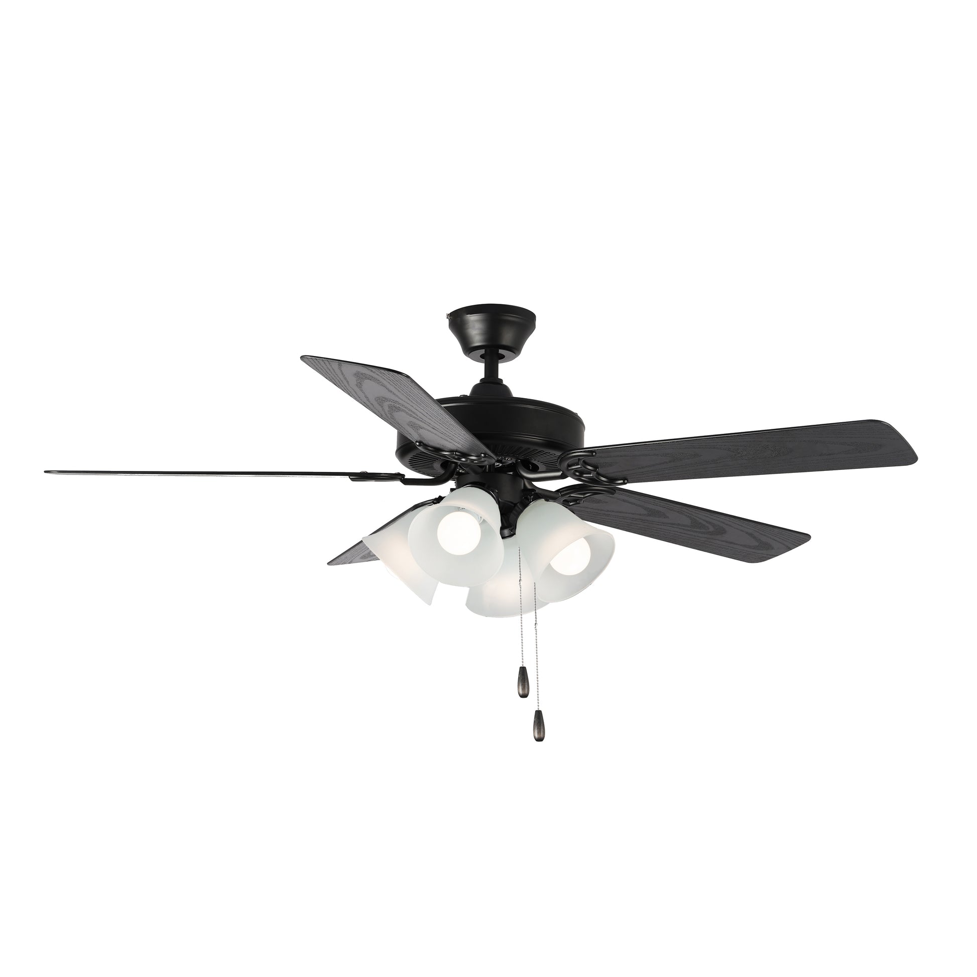 Basic-Max 52" Black Fan LED 4-Light BK/W Blades Black/Walnut/Pecan by Maxim Lighting