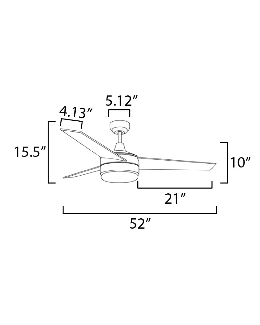Trio 52" Nickel Fan LED 2-Light SV/BK Blades Satin Nickel/Black by Maxim Lighting