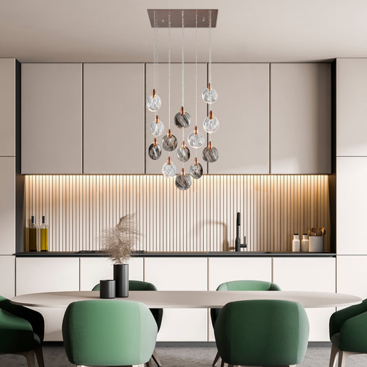 Lustre Square Chandelier Bronze by Finesse Decor CH-670-13