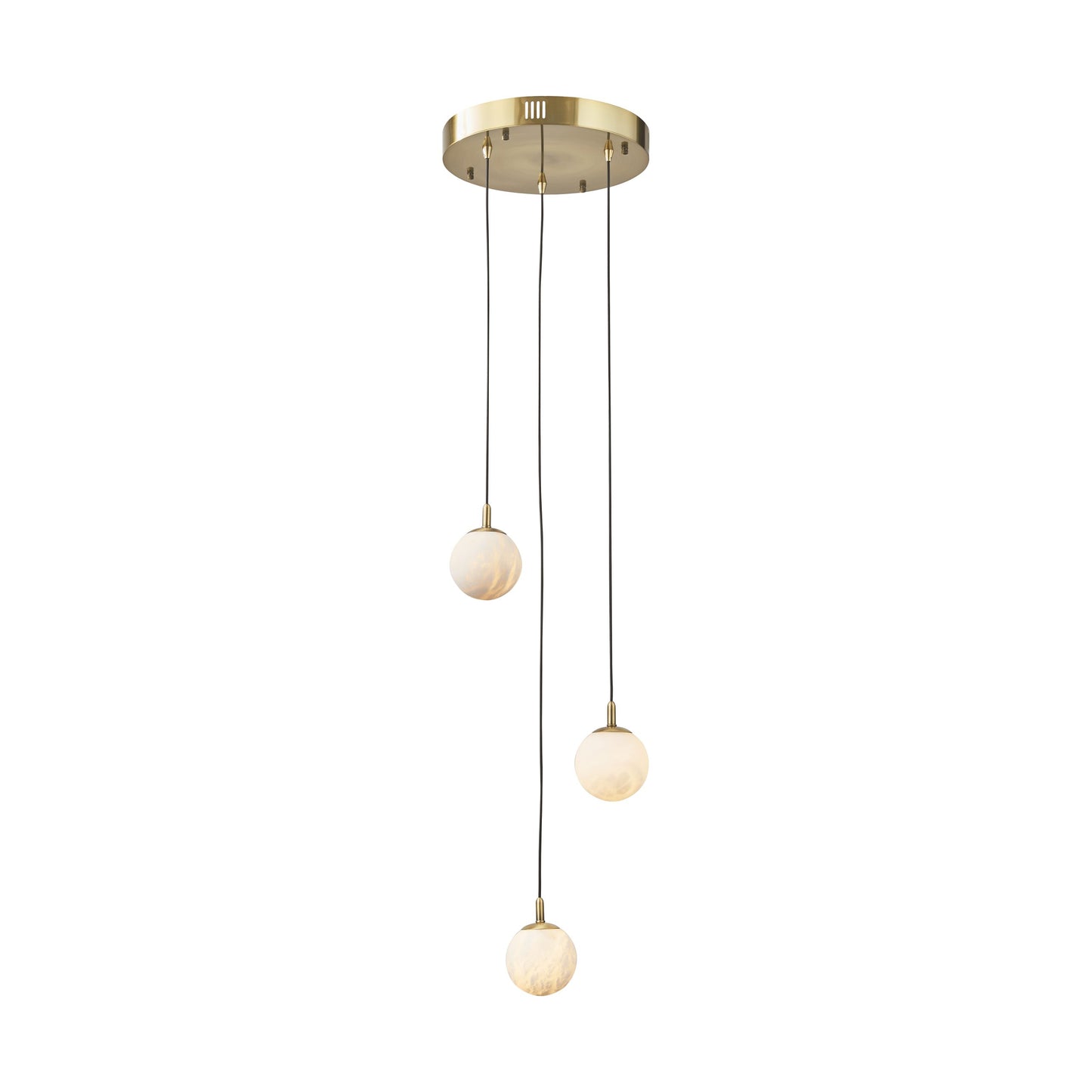 Zaragoza Pendant 3-Light in Antique Bronze and Alabaster 9003AZ by StarFire Crystal