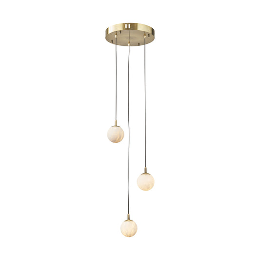 Zaragoza Pendant 3-Light in Antique Bronze and Alabaster 9003AZ by StarFire Crystal