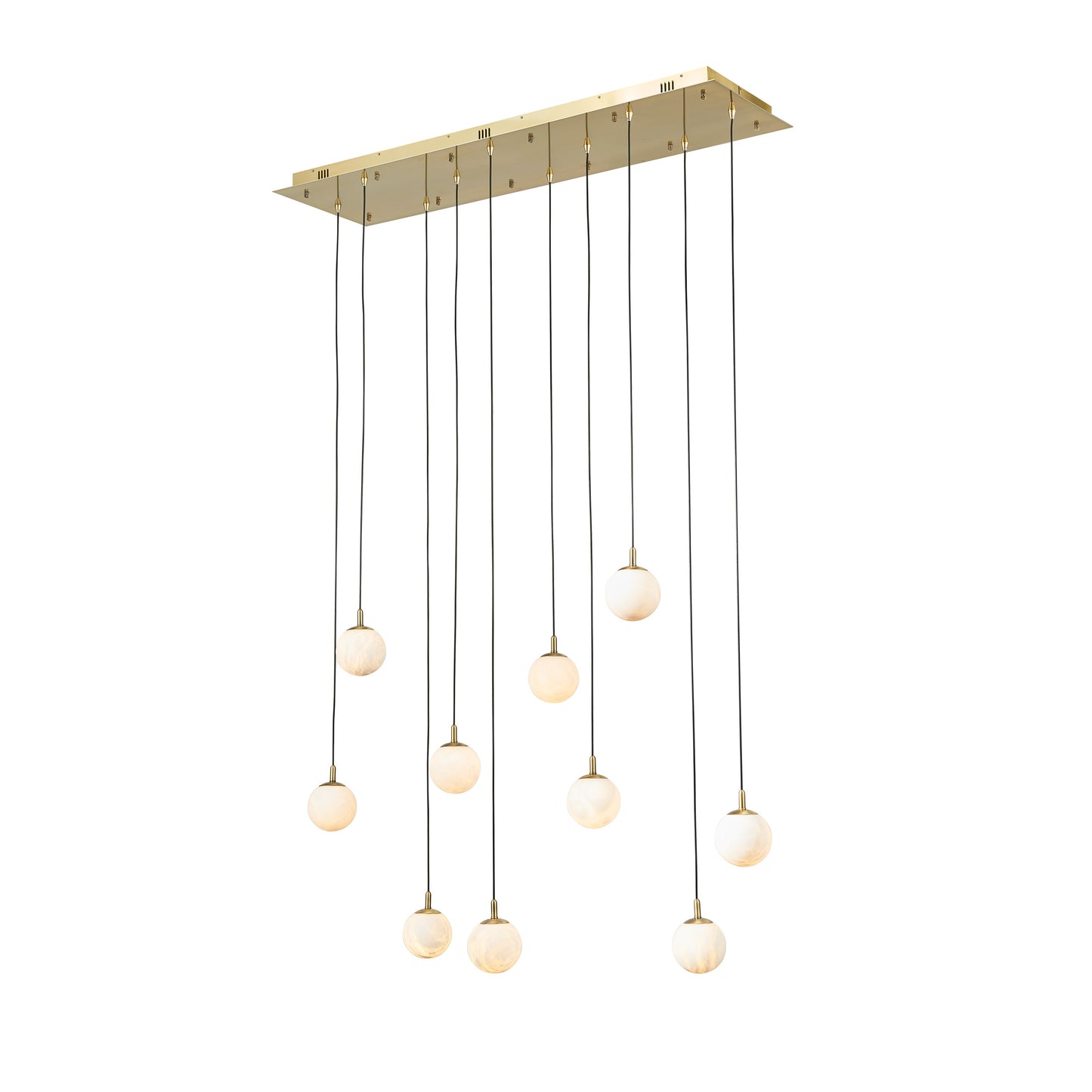 Zaragoza Pendant 10-Light in Antique Bronze and Alabaster 9010AZ by StarFire Crystal