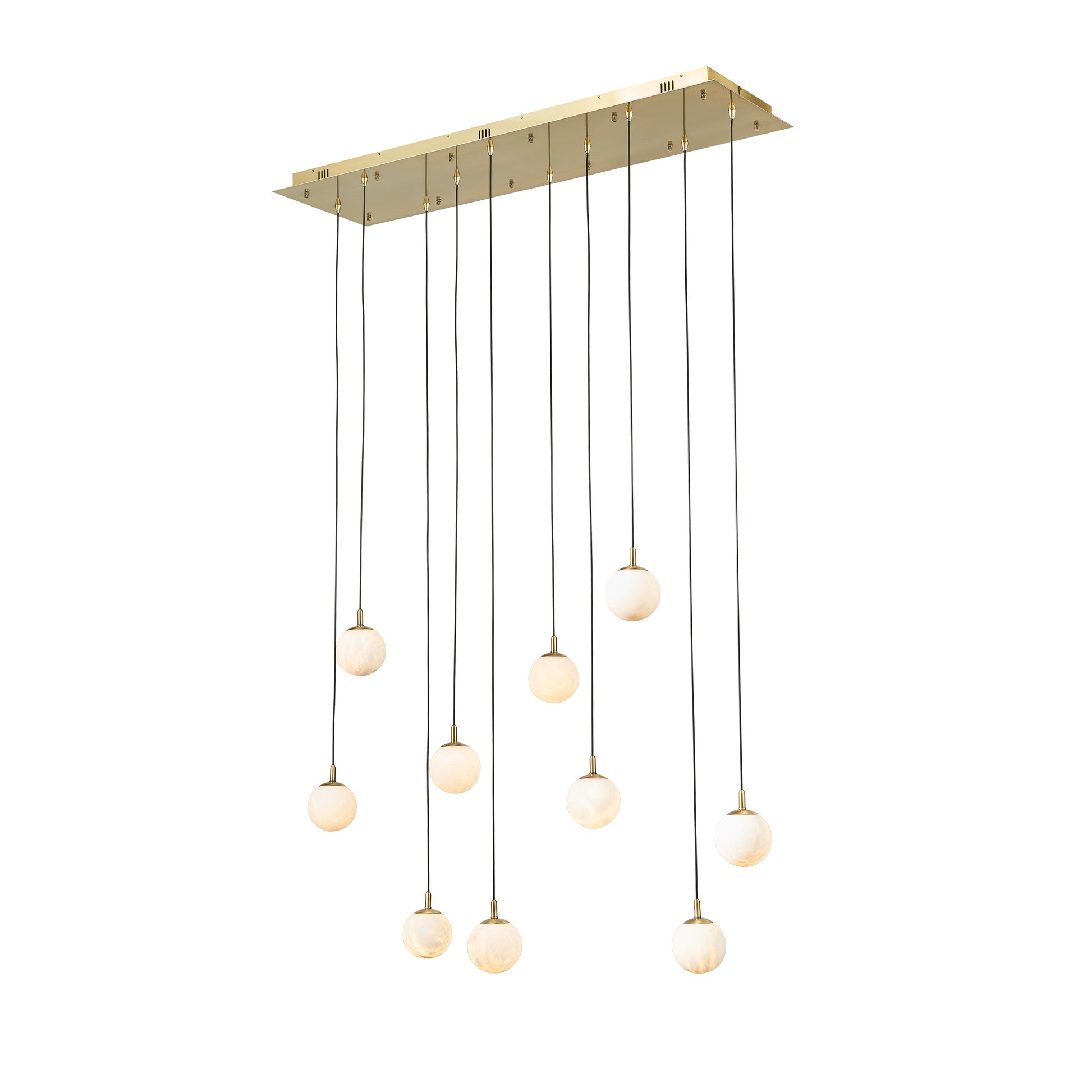 Zaragoza Pendant 10-Light in Antique Bronze and Alabaster 9010AZ by StarFire Crystal
