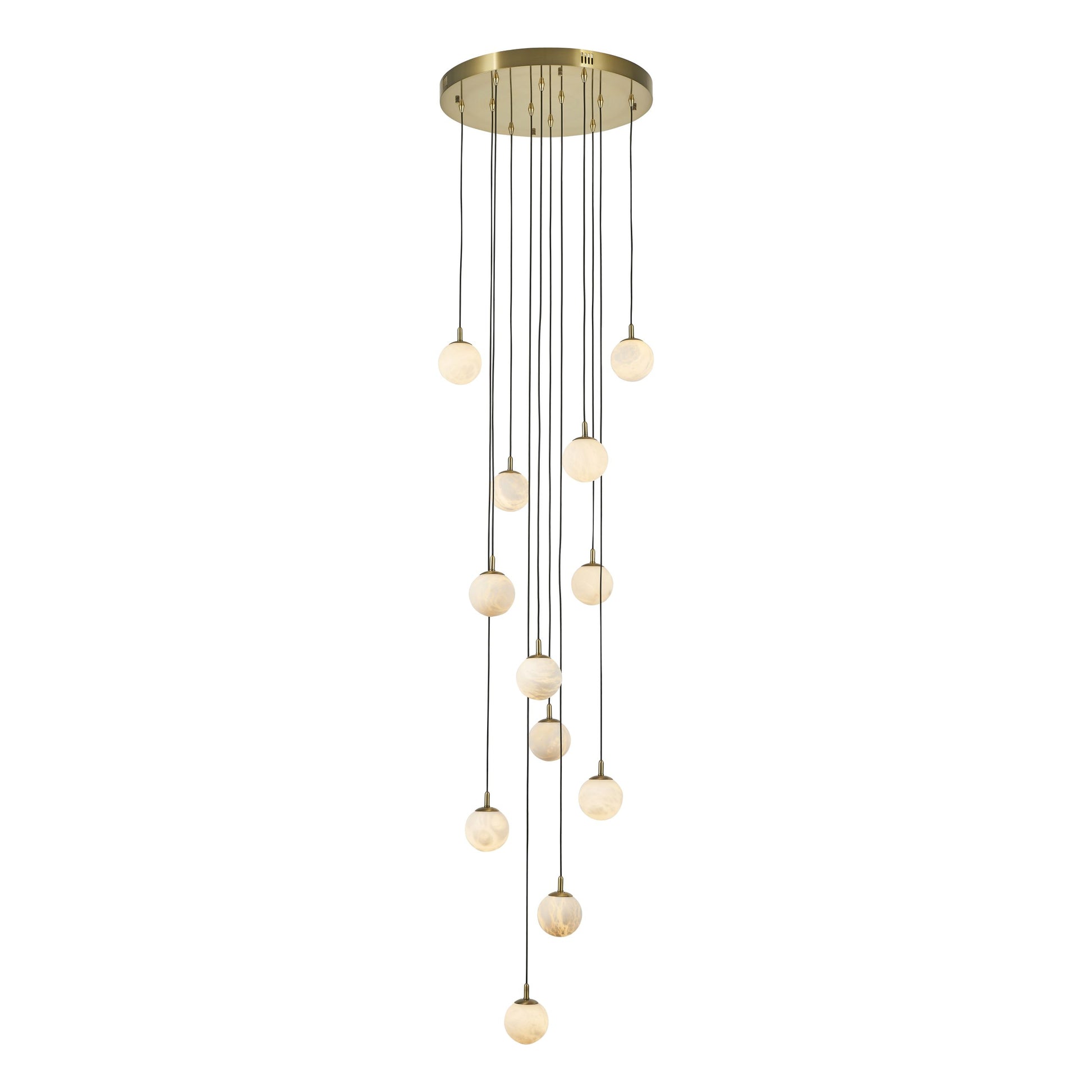 Zaragoza Pendant 12-Light in Antique Bronze and Alabaster 9015AZ by StarFire Crystal