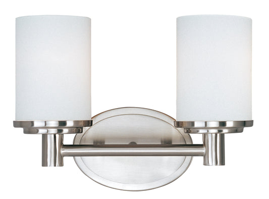 Cylinder 2-Light Bath Vanity Satin Nickel by Maxim Lighting