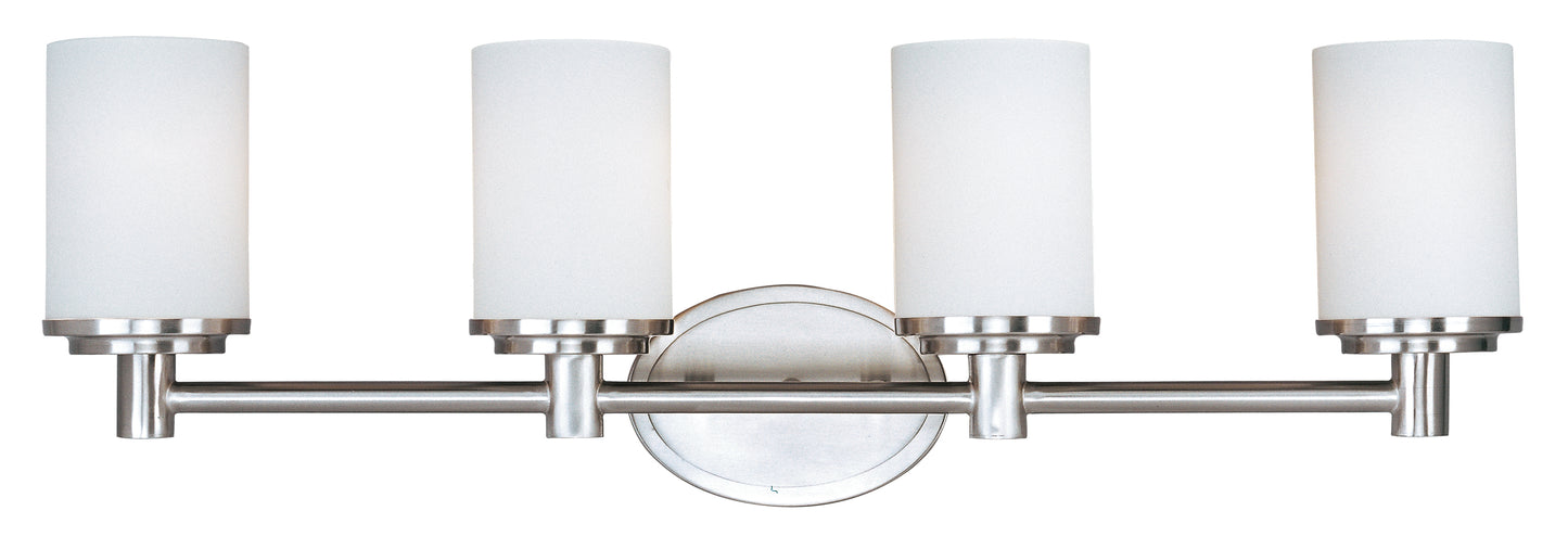 Cylinder 4-Light Bath Vanity Satin Nickel by Maxim Lighting