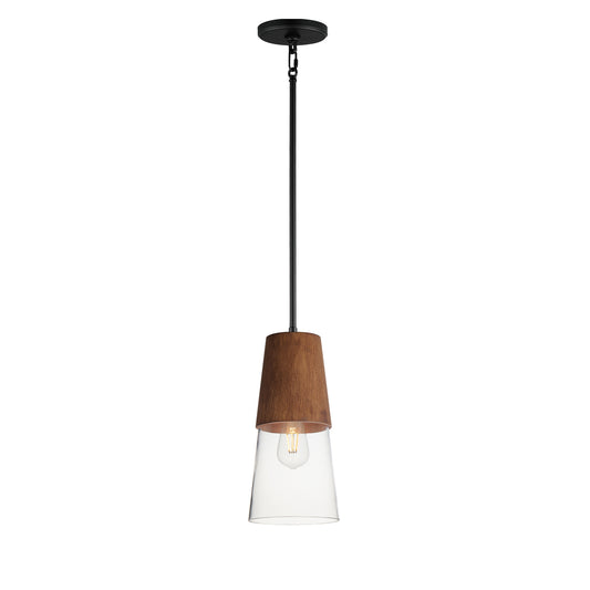 Carpenter 6.5" Mini Pendant Walnut/Black by Maxim Lighting