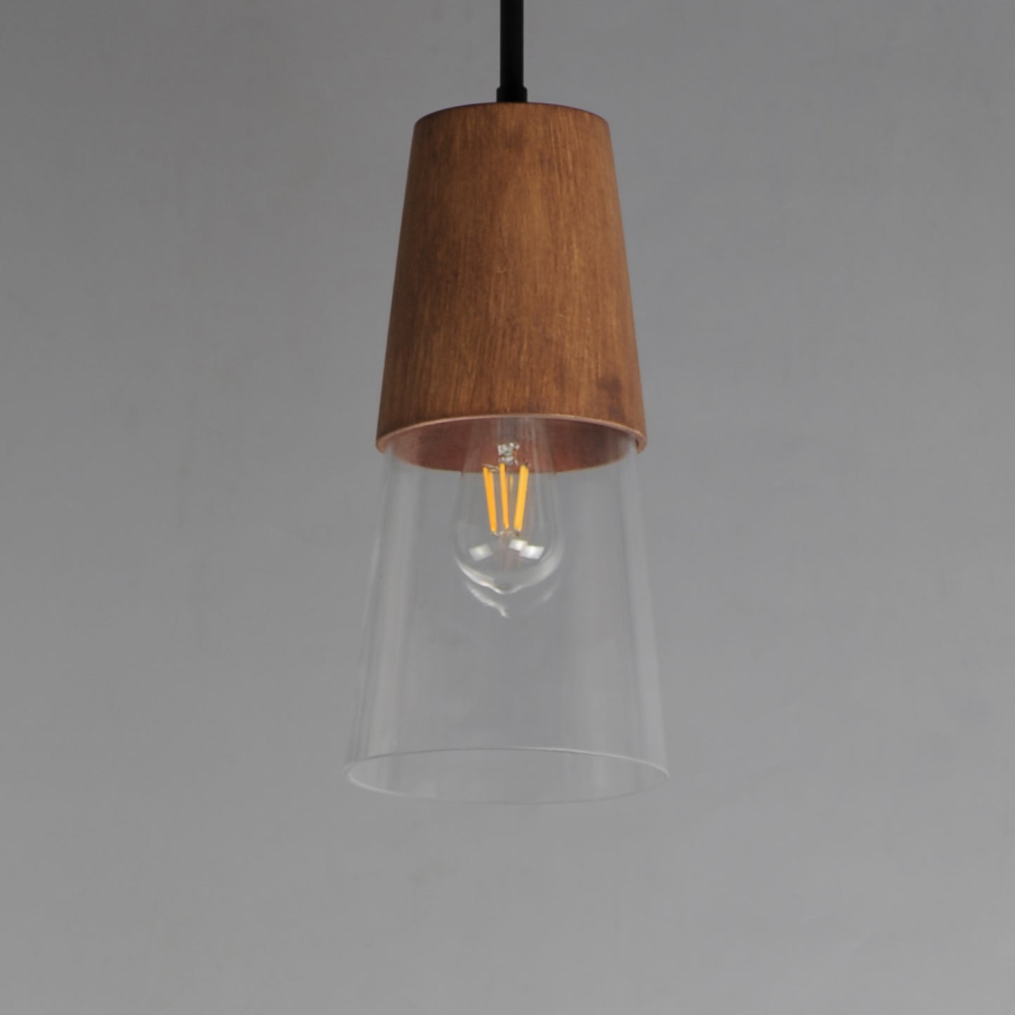 Carpenter 6.5" Mini Pendant Walnut/Black by Maxim Lighting