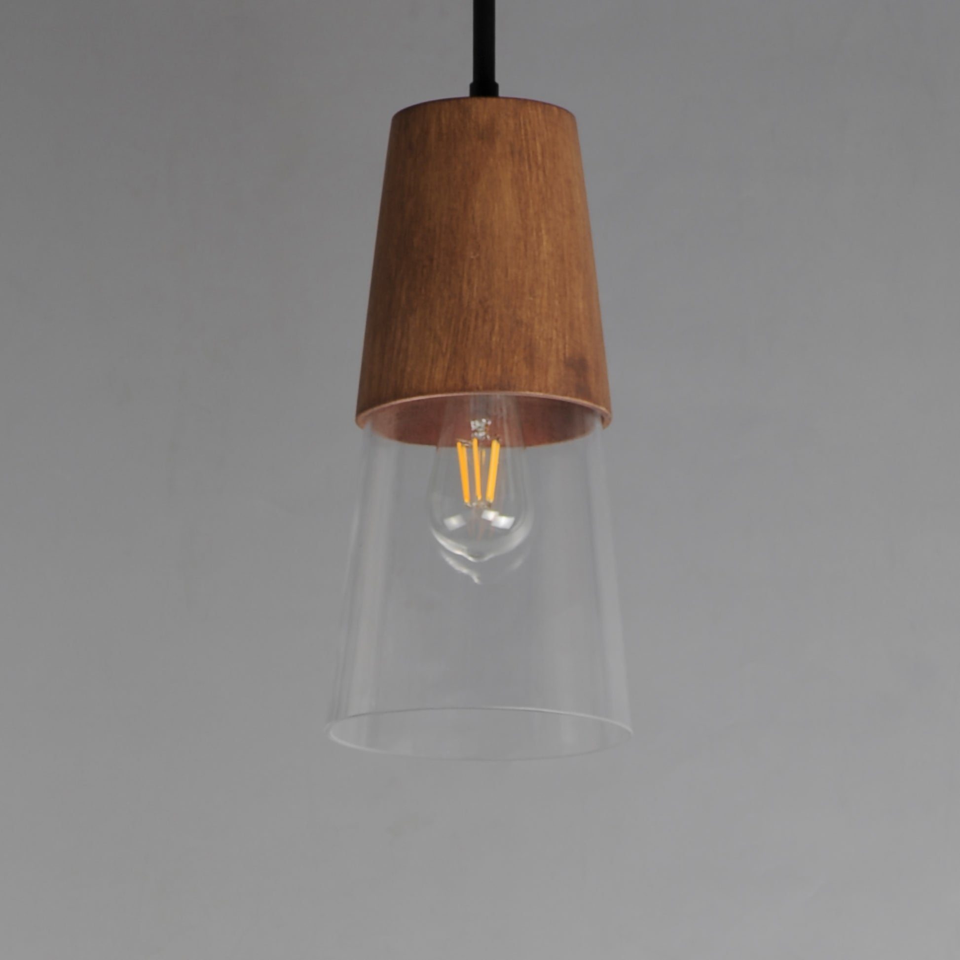 Carpenter 6.5" Mini Pendant Walnut/Black by Maxim Lighting
