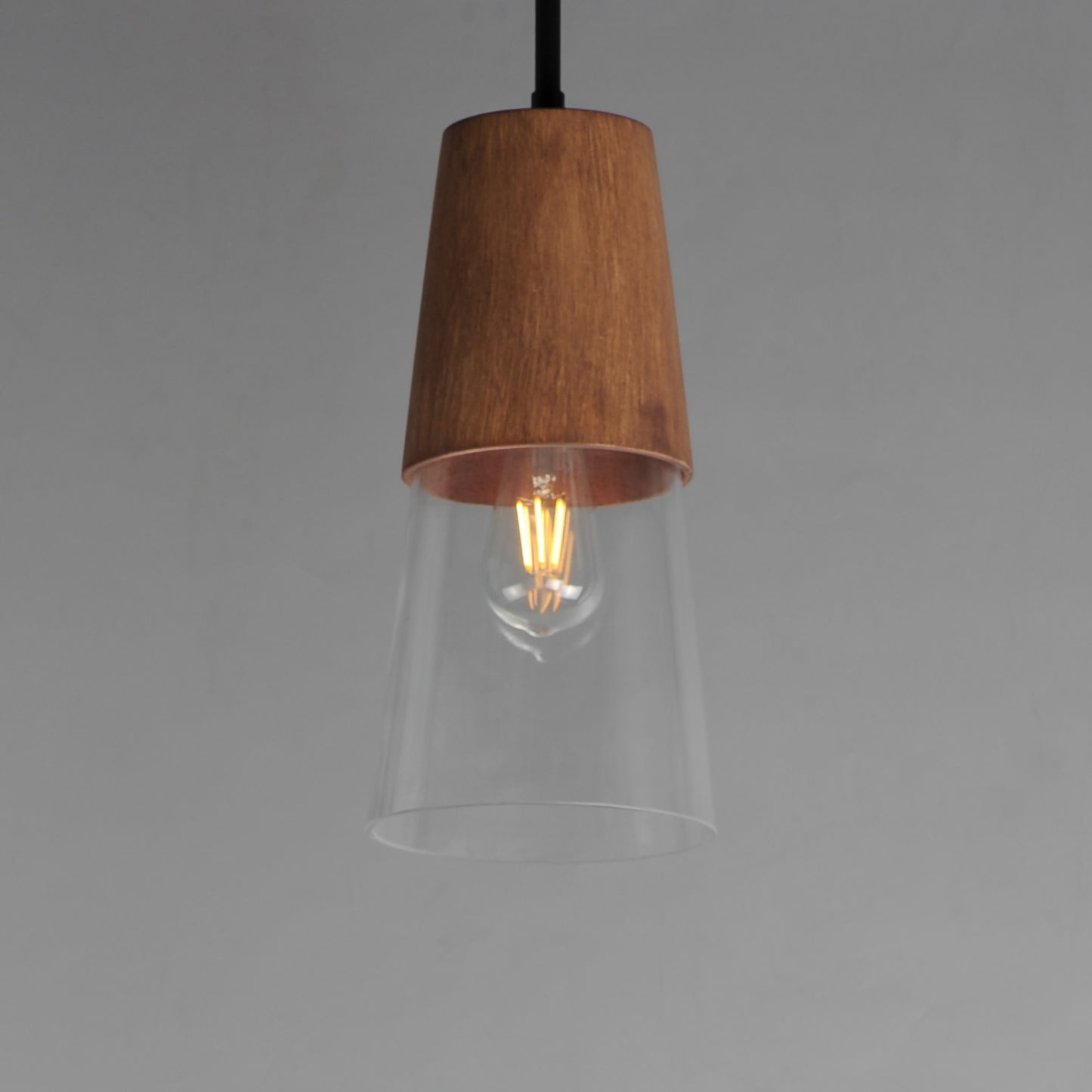 Carpenter 6.5" Mini Pendant Walnut/Black by Maxim Lighting