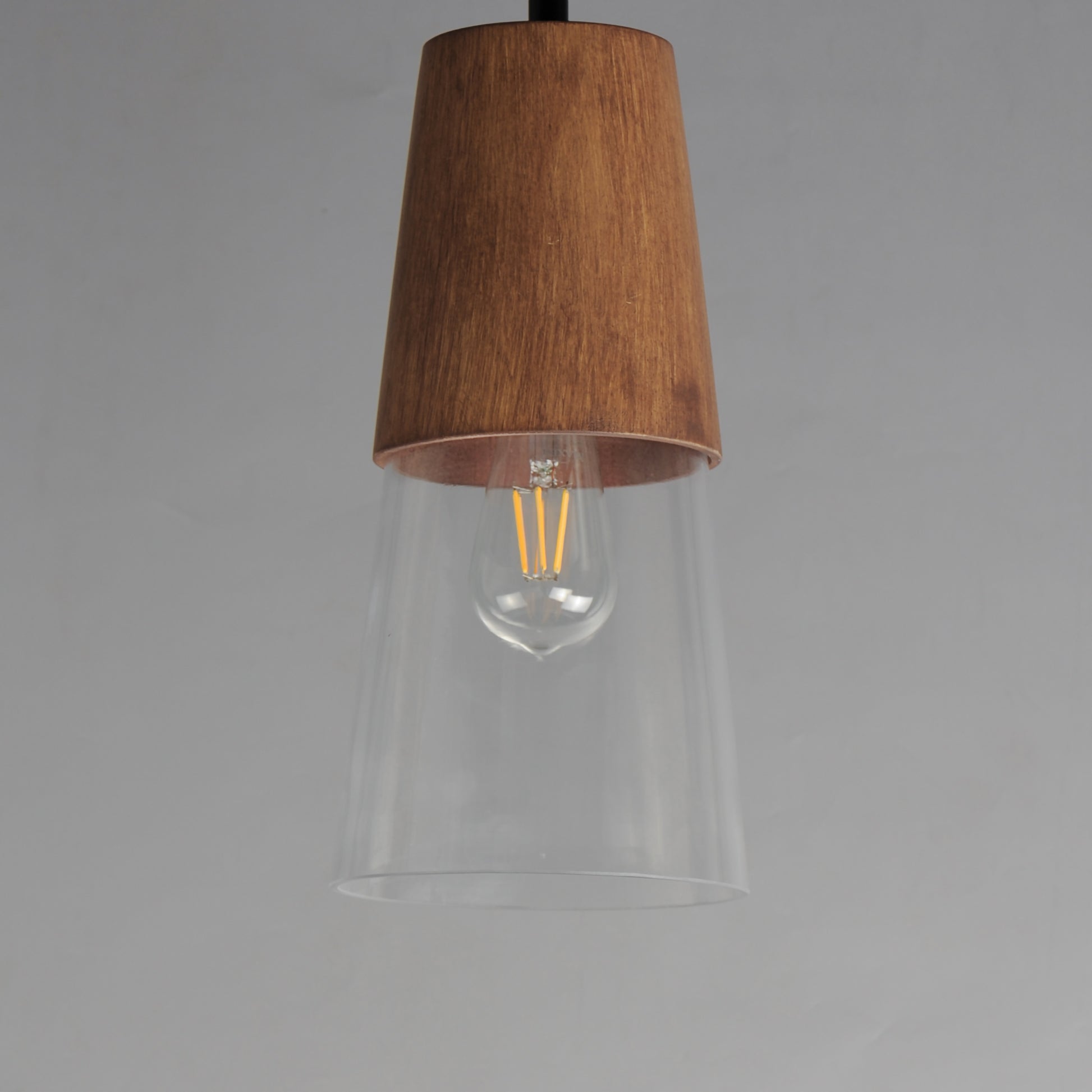 Carpenter 6.5" Mini Pendant Walnut/Black by Maxim Lighting