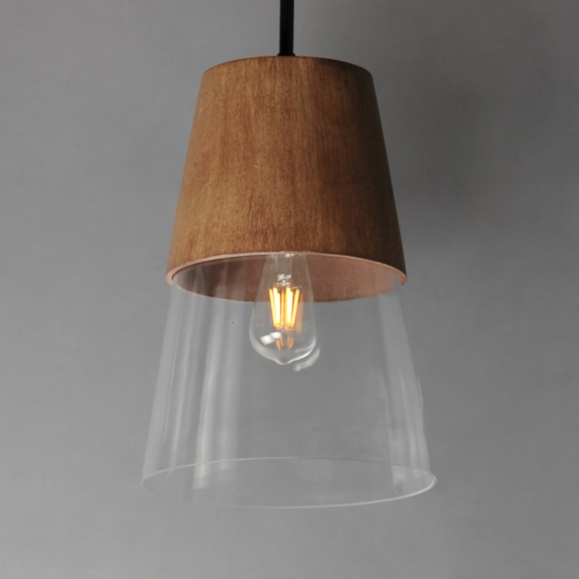 Carpenter 10" Mini Pendant Walnut/Black by Maxim Lighting