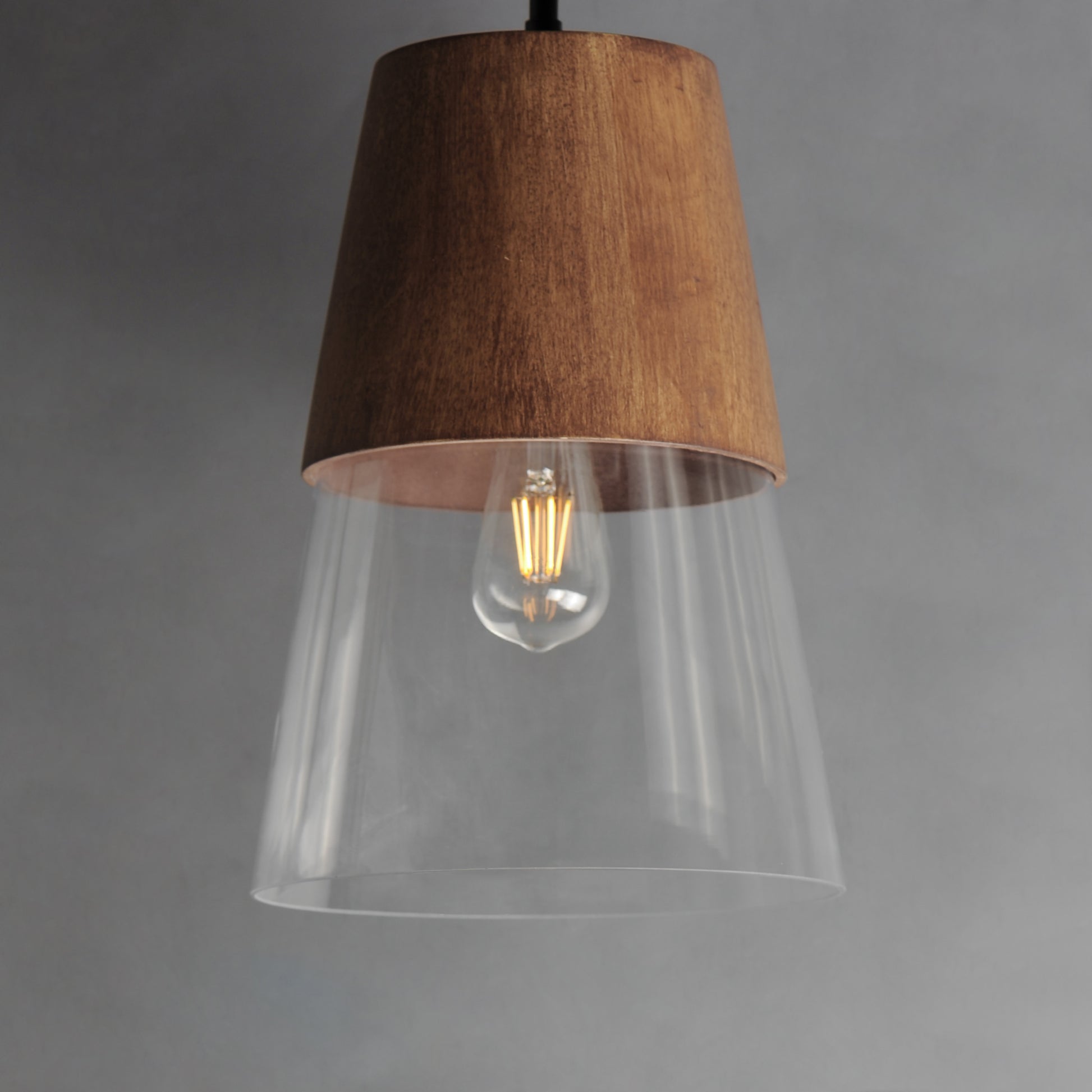 Carpenter 10" Mini Pendant Walnut/Black by Maxim Lighting