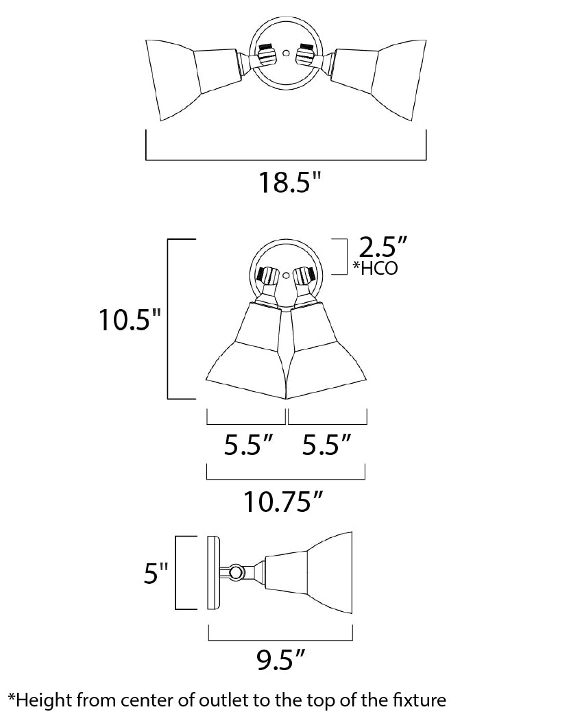 Spots 2-Light Outdoor Wall Mount White by Maxim Lighting