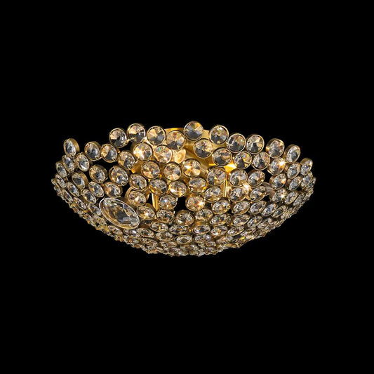 Art Deco Flushmount 3-Light in Antique Brass 9214AB by StarFire Crystal
