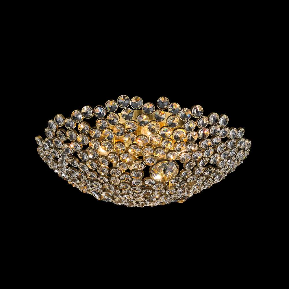 Art Deco Flushmount 4-Light in Antique Brass 9218AB by StarFire Crystal