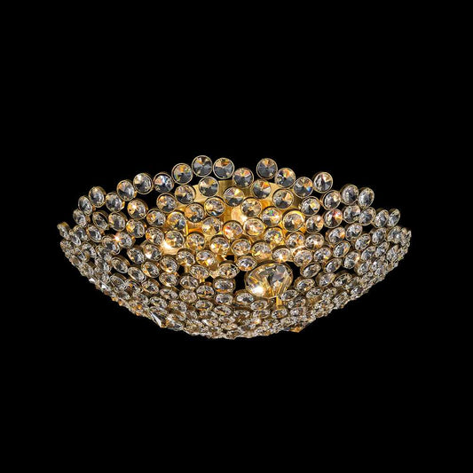 Art Deco Flushmount 4-Light in Antique Brass 9218AB by StarFire Crystal