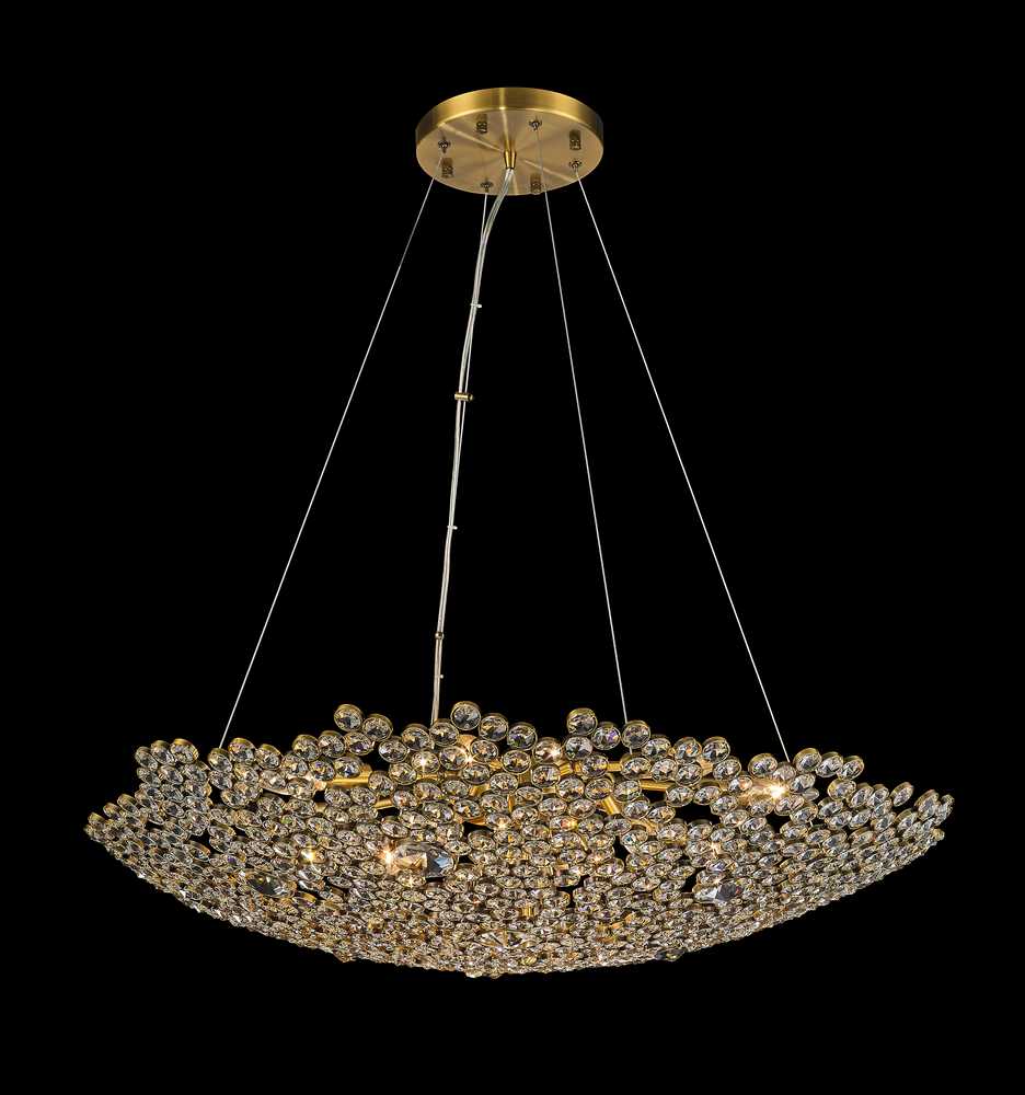 Art Deco Pendant 14-Light in Antique Brass 9232AB by StarFire Crystal