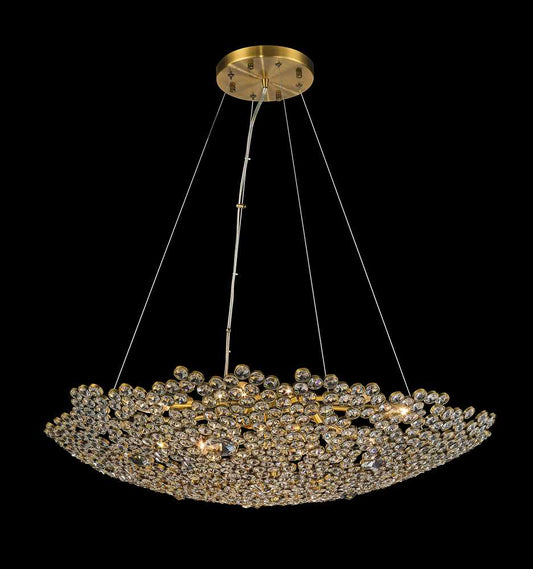 Art Deco Pendant 14-Light in Antique Brass 9232AB by StarFire Crystal