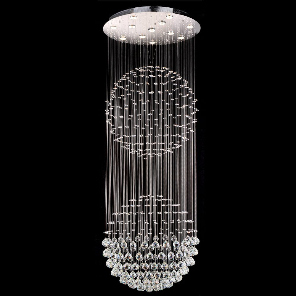 String Lighting Chandelier 12-Light in Chrome 9544CH by StarFire Crystal