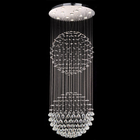 String Lighting Chandelier 12-Light in Chrome 9544CH by StarFire Crystal
