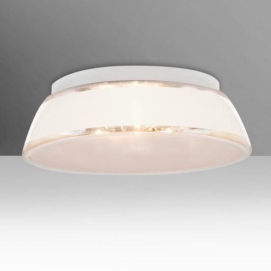Besa Pica 14 flush mount – White Sand glass, studio view (Besa photographs the Pica 17; the Pica 14 is the same design in a smaller size)