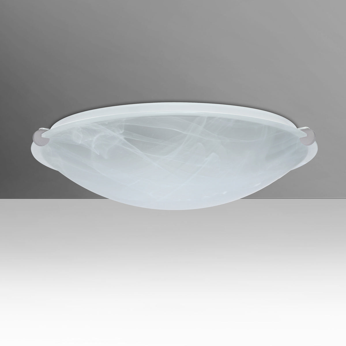 Besa Trio 12 – Marble glass, studio view, satin nickel clips