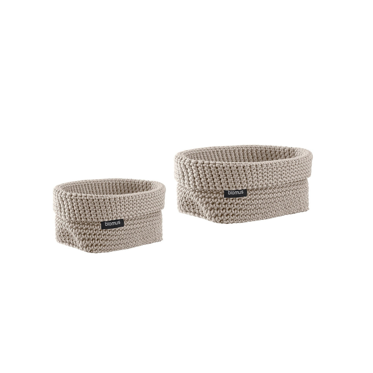 blomus TELA Crochet Storage Baskets, Set of 2 – Moonbeam storage basket set, product photo