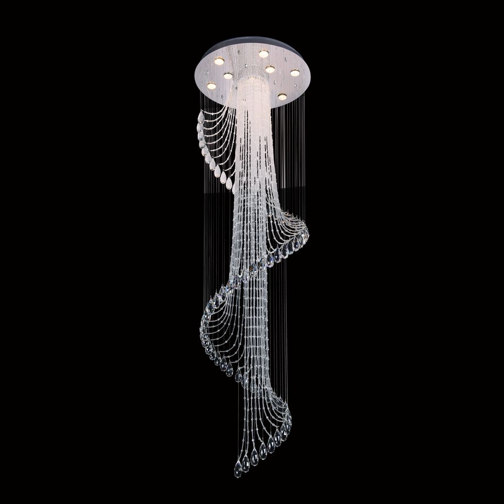 String Lighting Chandelier 10-Light in Chrome 9780CH by StarFire Crystal