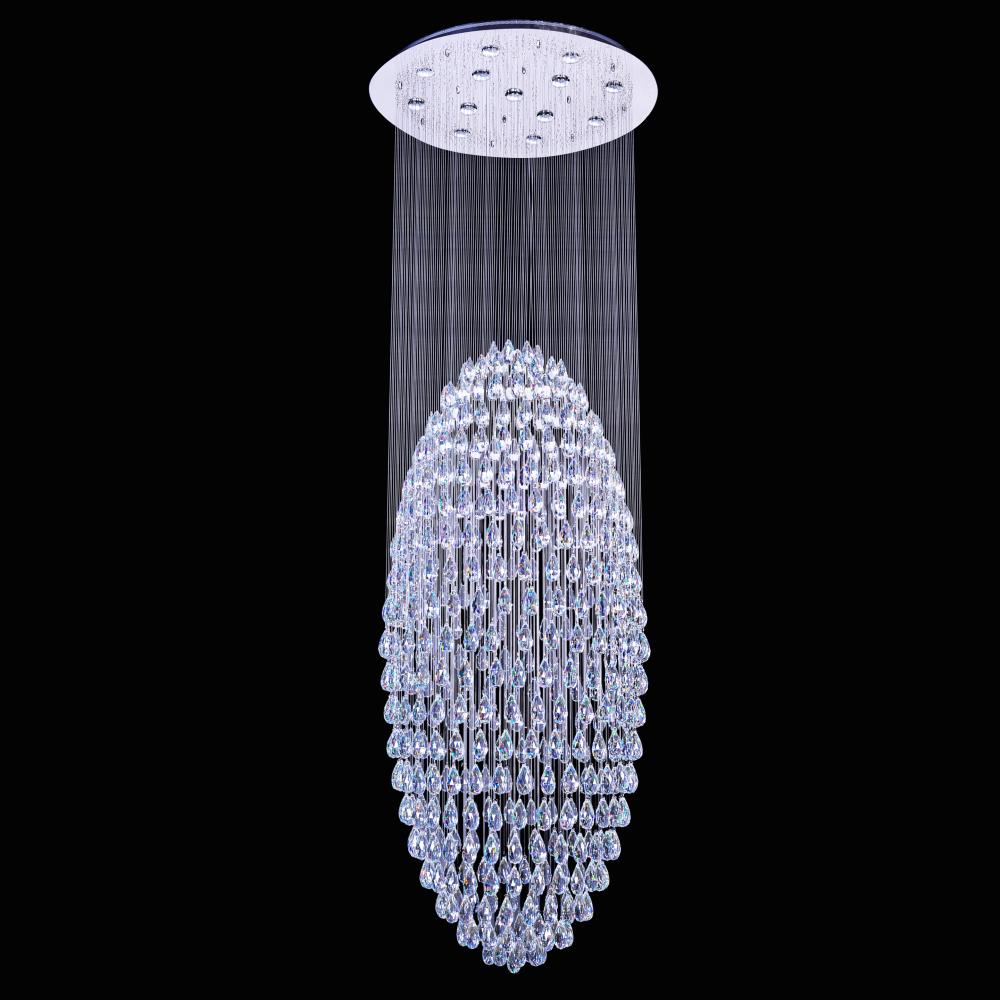 String Lighting Chandelier 7-Light in Chrome 9924CH by StarFire Crystal