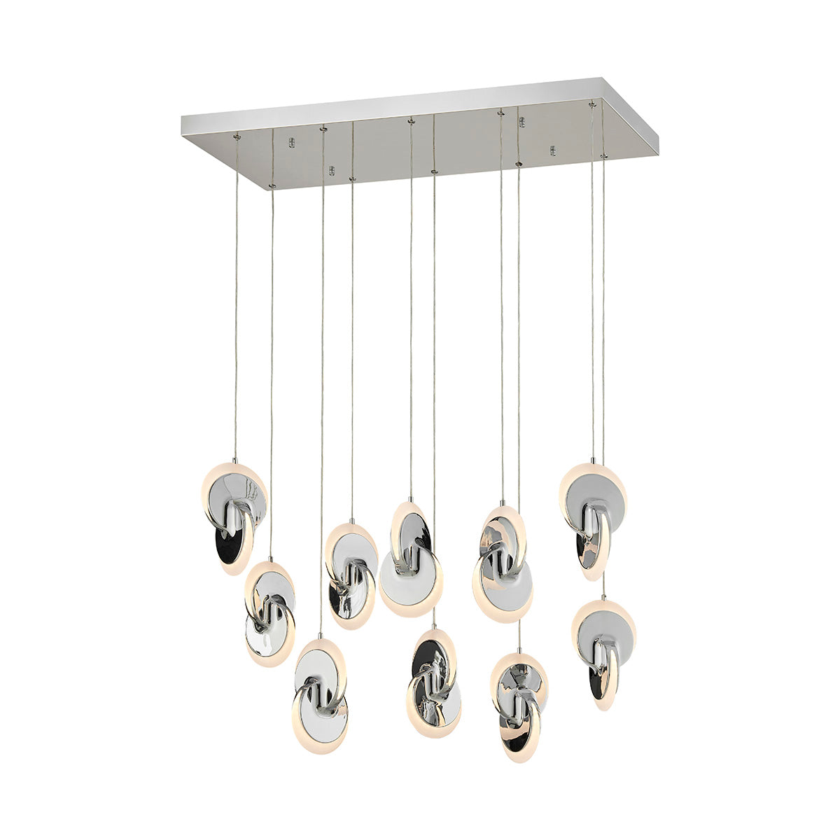 Deuterium Rectangular Chandelier Chrome by Finesse Decor