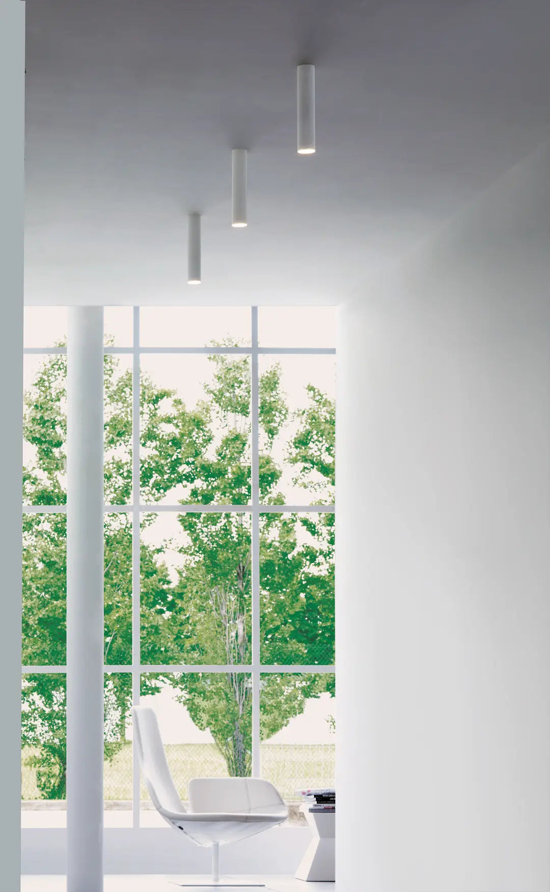 Contemporary Lodes A-Tube Large ceiling fixture in matte white finish