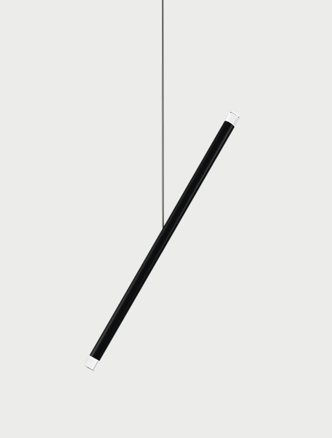Lodes A-Tube Nano Duo hanging light for living room lighting in matte black finish