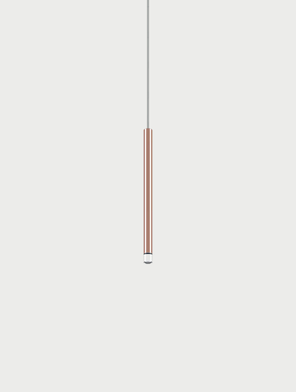 Lodes pendant light with integrated warm white LED in Terra finish