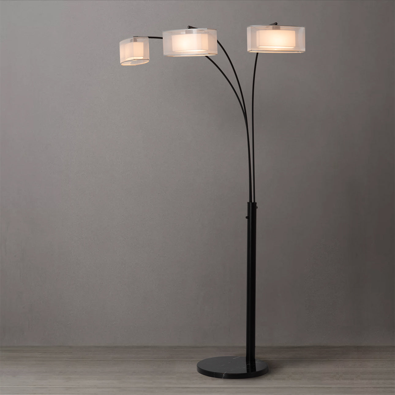 Amarillo 3 Light Arc Floor Lamp Matte Black 234349Bn by Nova California