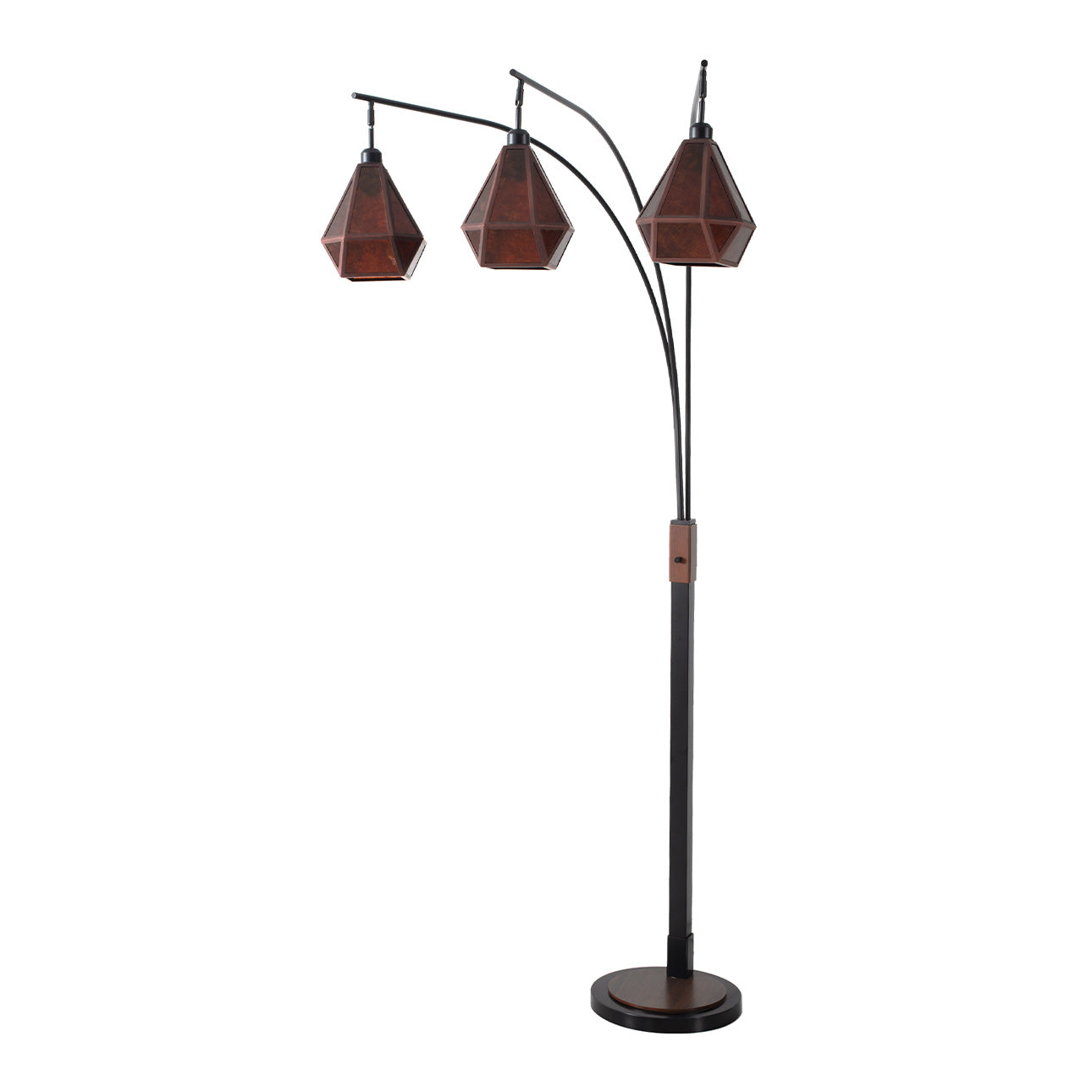 Artifact Natural Mica 3 Light Arc Floor Lamp 86 Espresso Bronze 217723 by Nova California