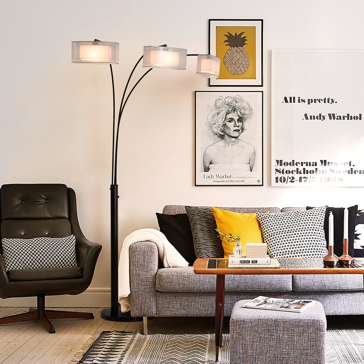 Amarillo 3-Light Arc Floor Lamp by Nova of California – view 1