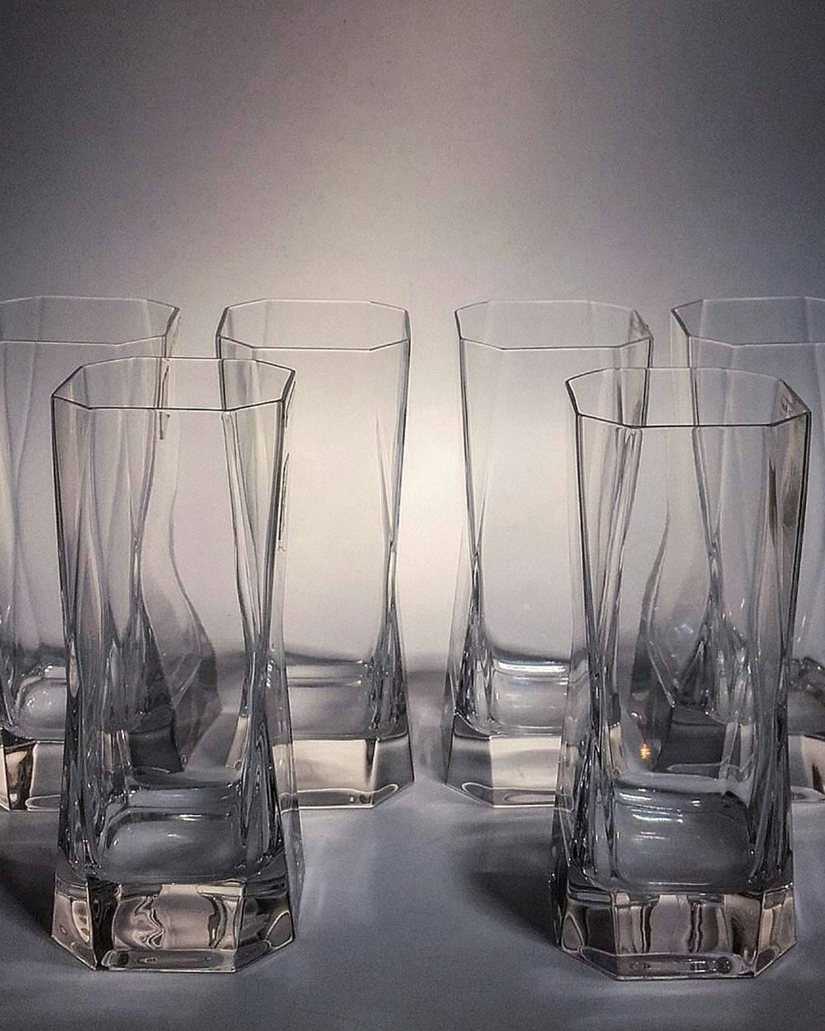 Arnolfo di Cambio CIBI Highball Glasses, Set of 2, Italian leaded crystal