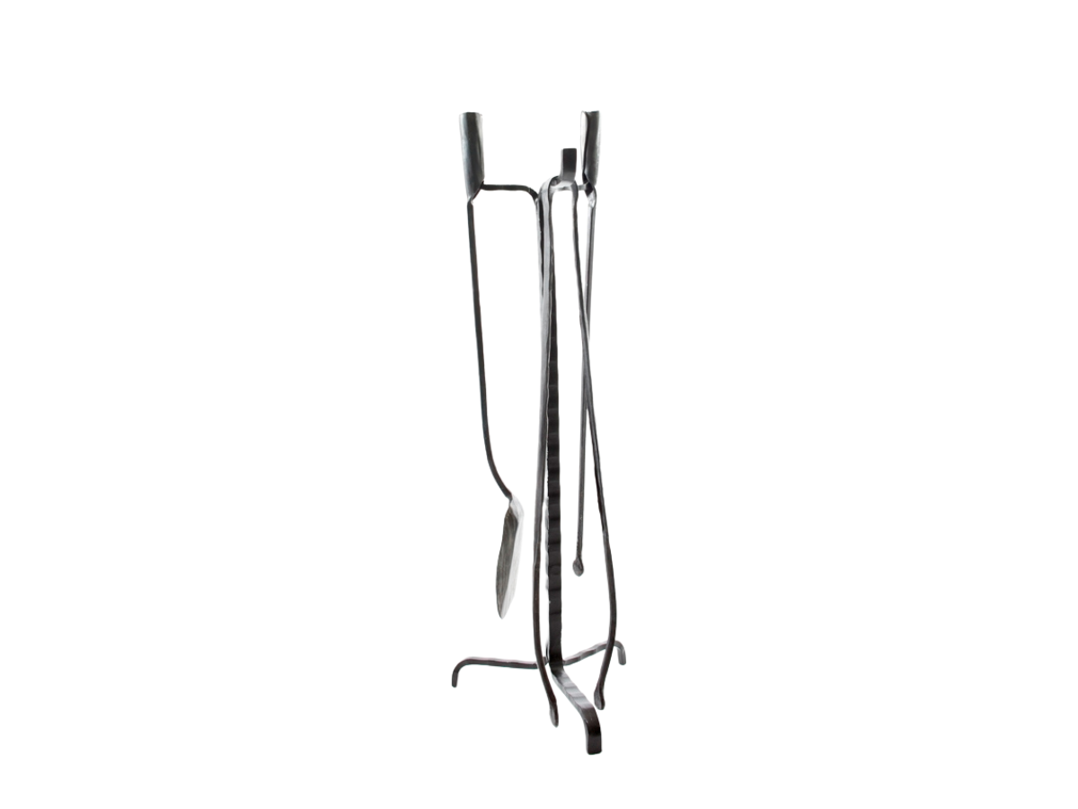Ferro & Fuoco Tripod Stand by Conmoto – forged stand with fireside tools (tools sold separately)