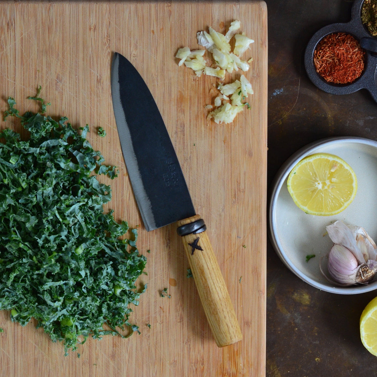 Master Shin #62 medium kitchen knife chopping herbs