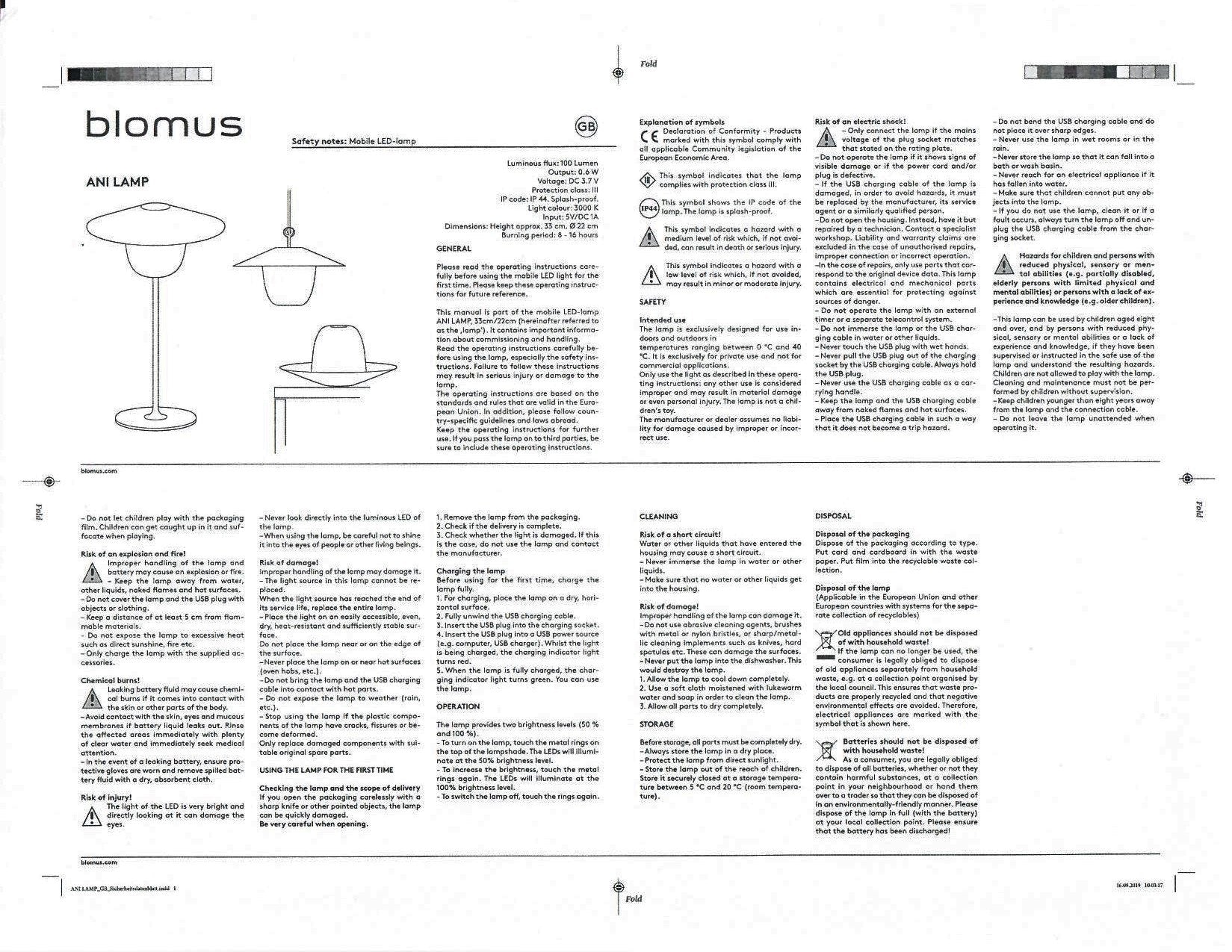 Ani Lamp 3In1 Rechargeable Led Blomus 65928