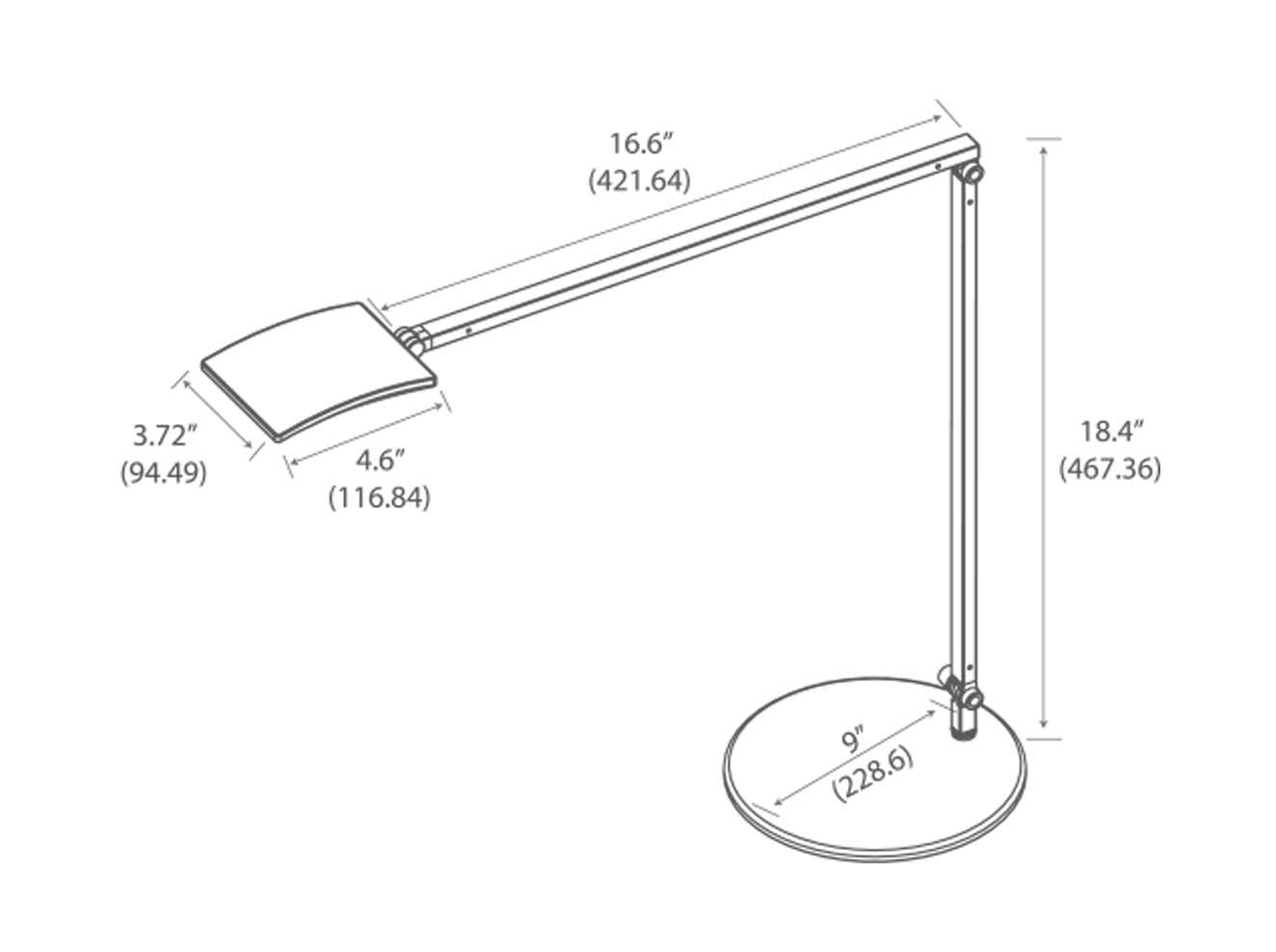 Mosso Pro Desk Lamp Usb Base Silver Ar2001 Sil Usb by Koncept Inc