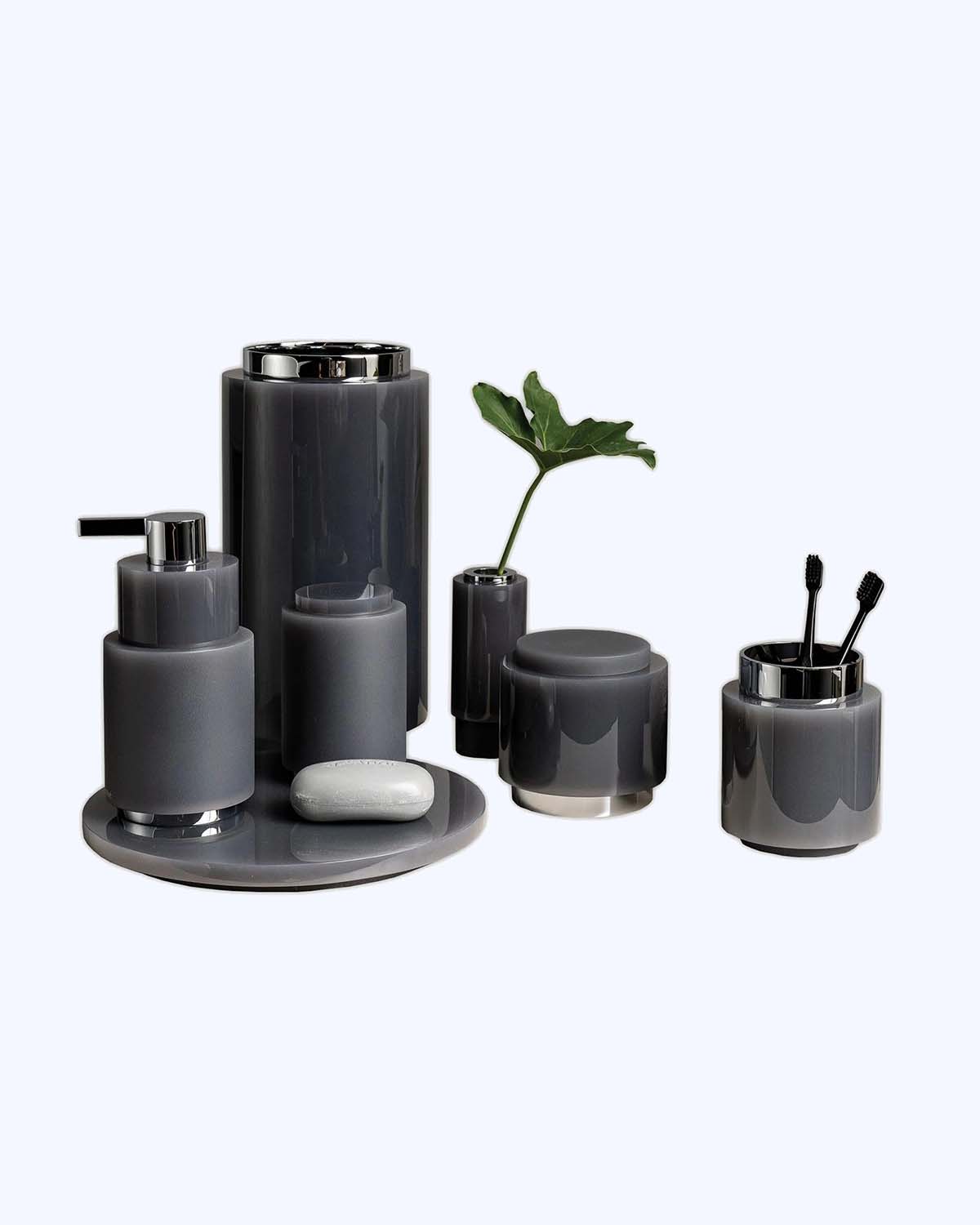 Vallvé Aro flower vase in Graphite resin – photo 1