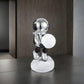 Lighted Astronaut Sculpture Black & Silver Small by Finesse Decor AST-001SM-BLK/SLV