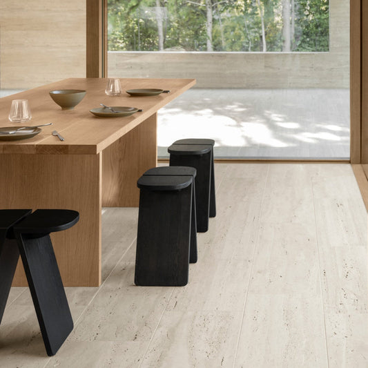 blomus AVIO Solid Oak Stool & Side Table, Split Top – AVIO oak stool in a styled room (2)