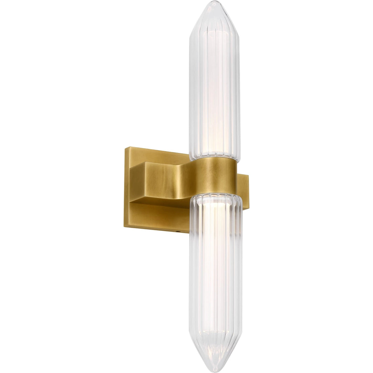Visual Comfort Langston Medium in Plated Brass, on a white background